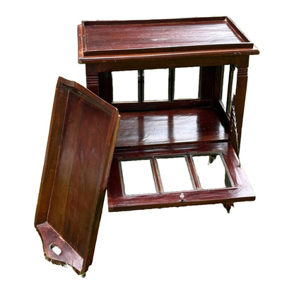 Uniek Vintage Theekastje met Afneembaar Dienblad - Een Charmant Cadeau!