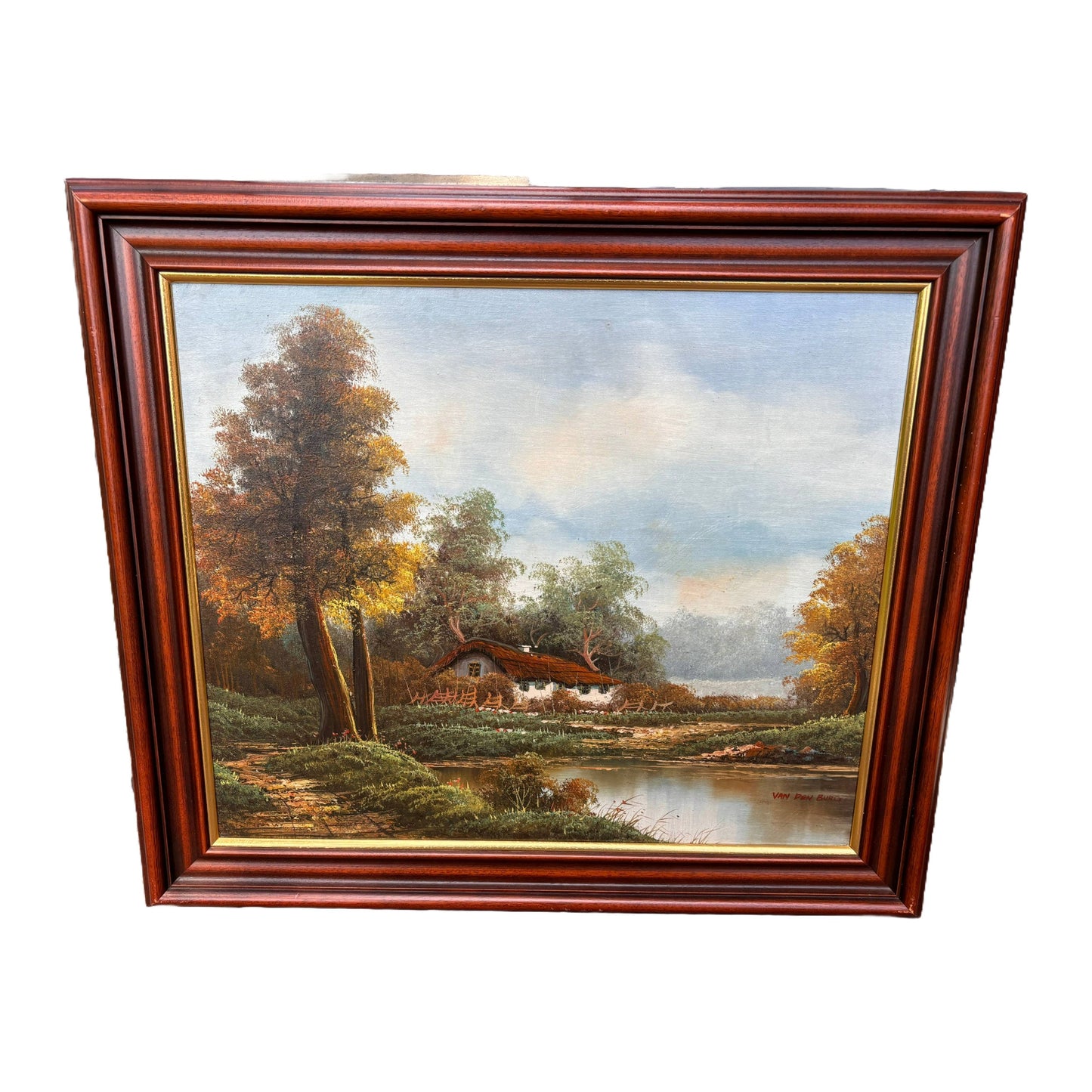 Prachtig Olieverf schilderij op Linnen - Typisch Nederlands Landschap! - Gratis Verzending - Wallart - Interieurdesign - Antiek - Vintage