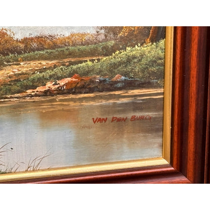 Prachtig Olieverf schilderij op Linnen - Typisch Nederlands Landschap! - Gratis Verzending - Wallart - Interieurdesign - Antiek - Vintage