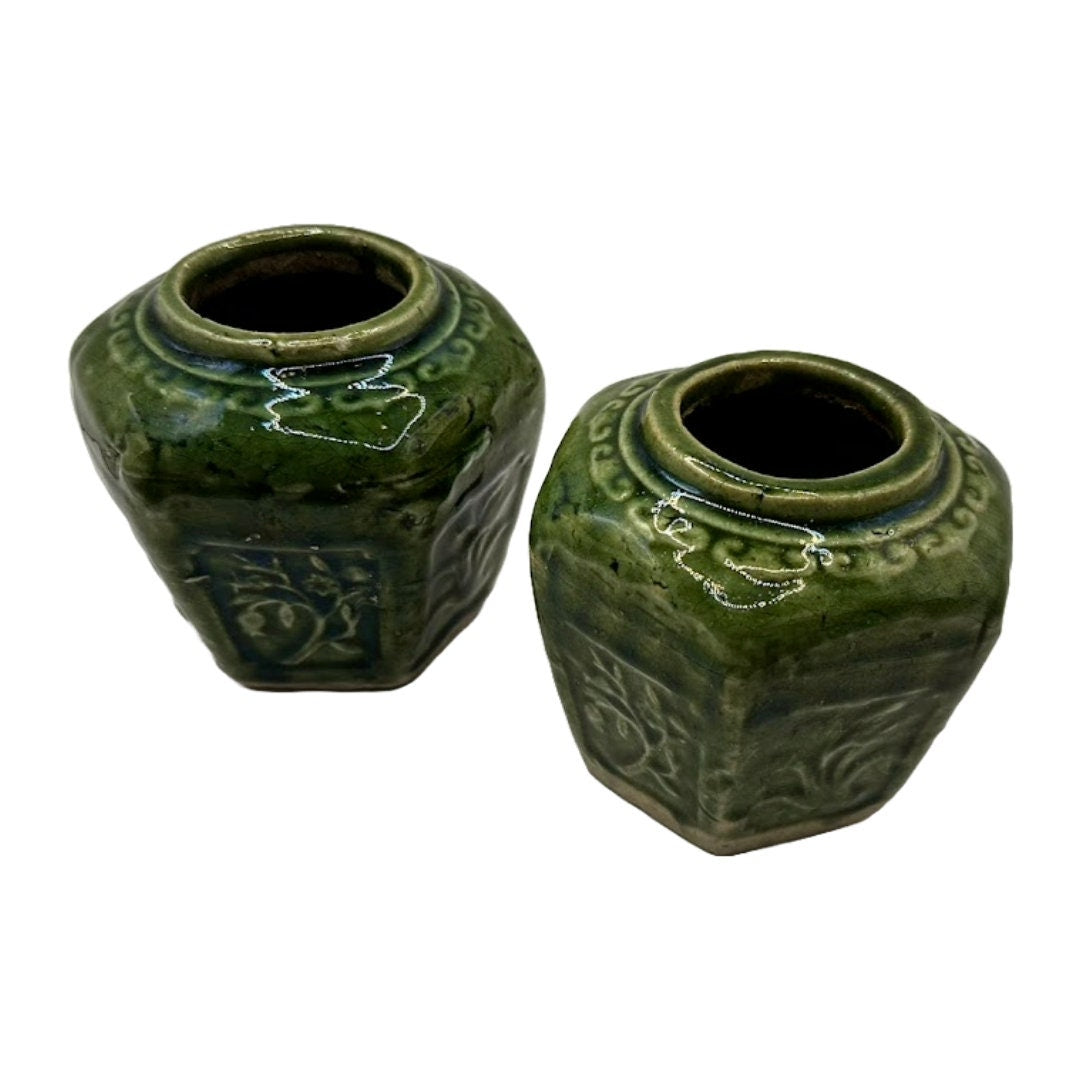 Prachtige Zeskantige Chinese Gemberpotten - Traditionele Schoonheid voor je Interieur!
