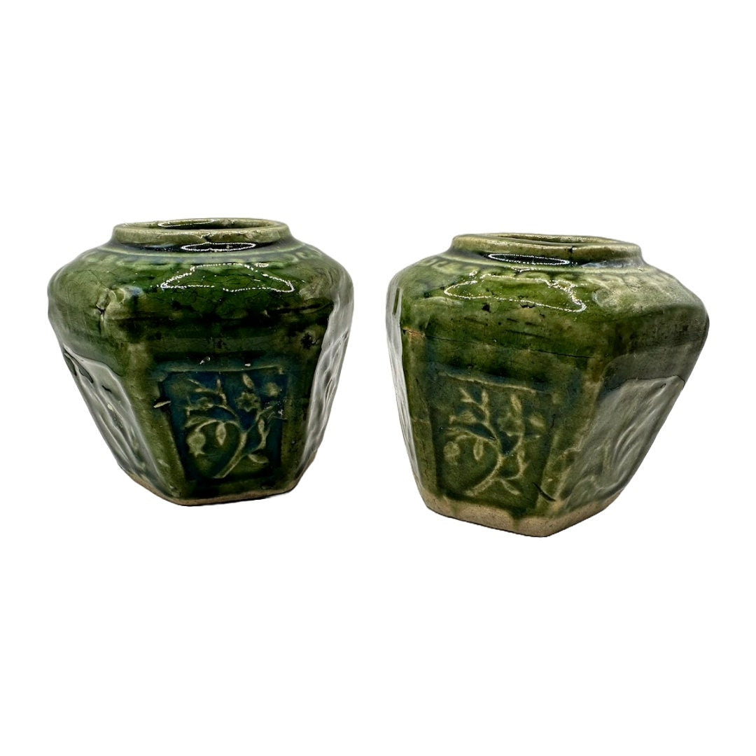 Prachtige Zeskantige Chinese Gemberpotten - Traditionele Schoonheid voor je Interieur!