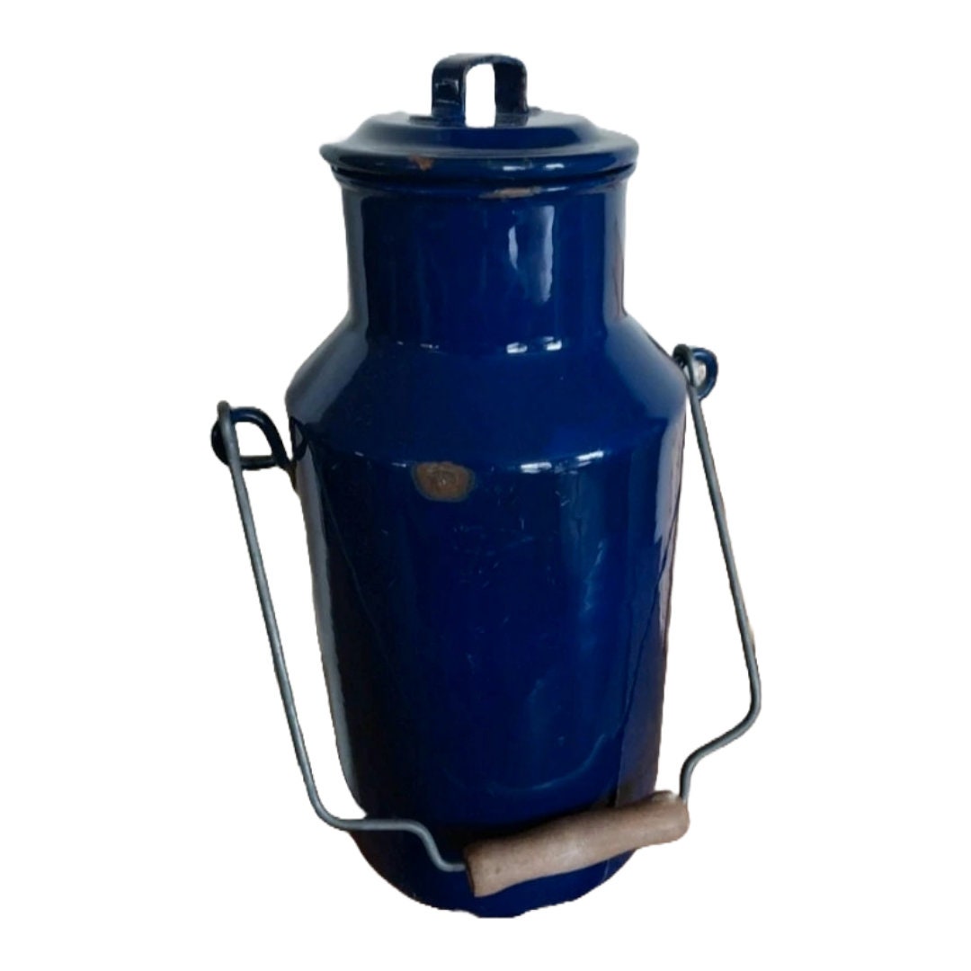 Brocante Vintage Emaille Melkkan - Prachtige Oude Wereldse Charme