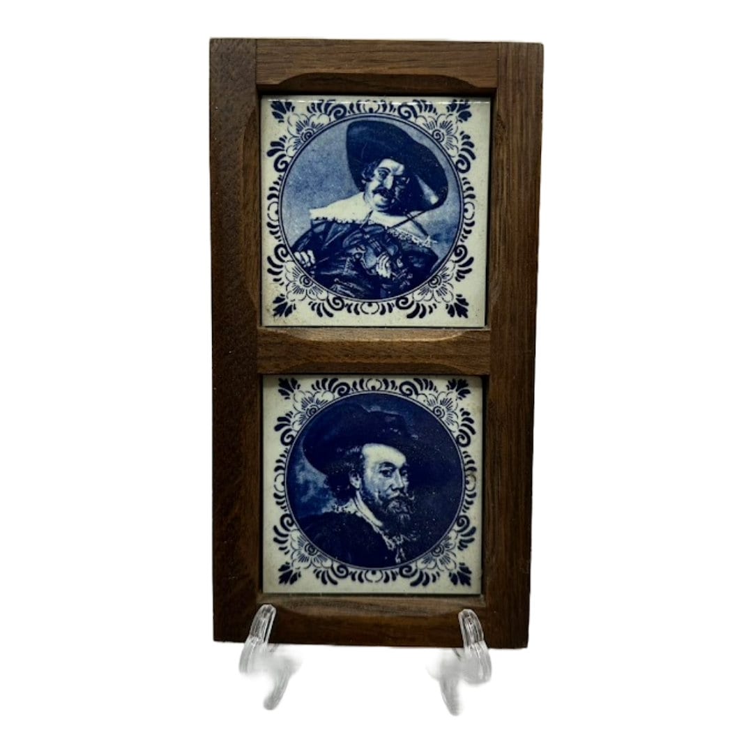 Ongemerkt Delfts Blauw Tegeltableau - Meesterlijke Kunstwerken in Decoratieve Lijst