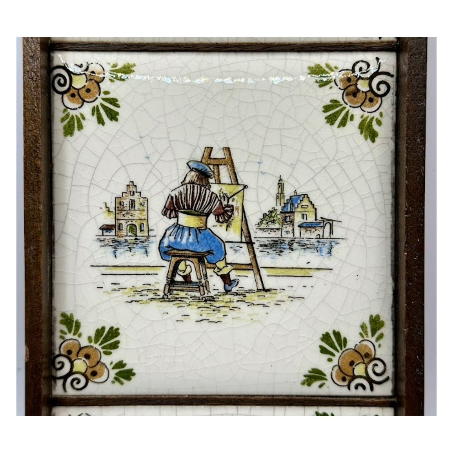 Kleurrijk Ongemerkt Delfts Blauw Tegeltableau - Kunstzinnige Hollandse Pracht