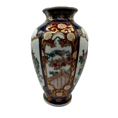 Set of 2 Imari Gold Hand-Painted Vases – Japanese Splendor in Gold and Blue