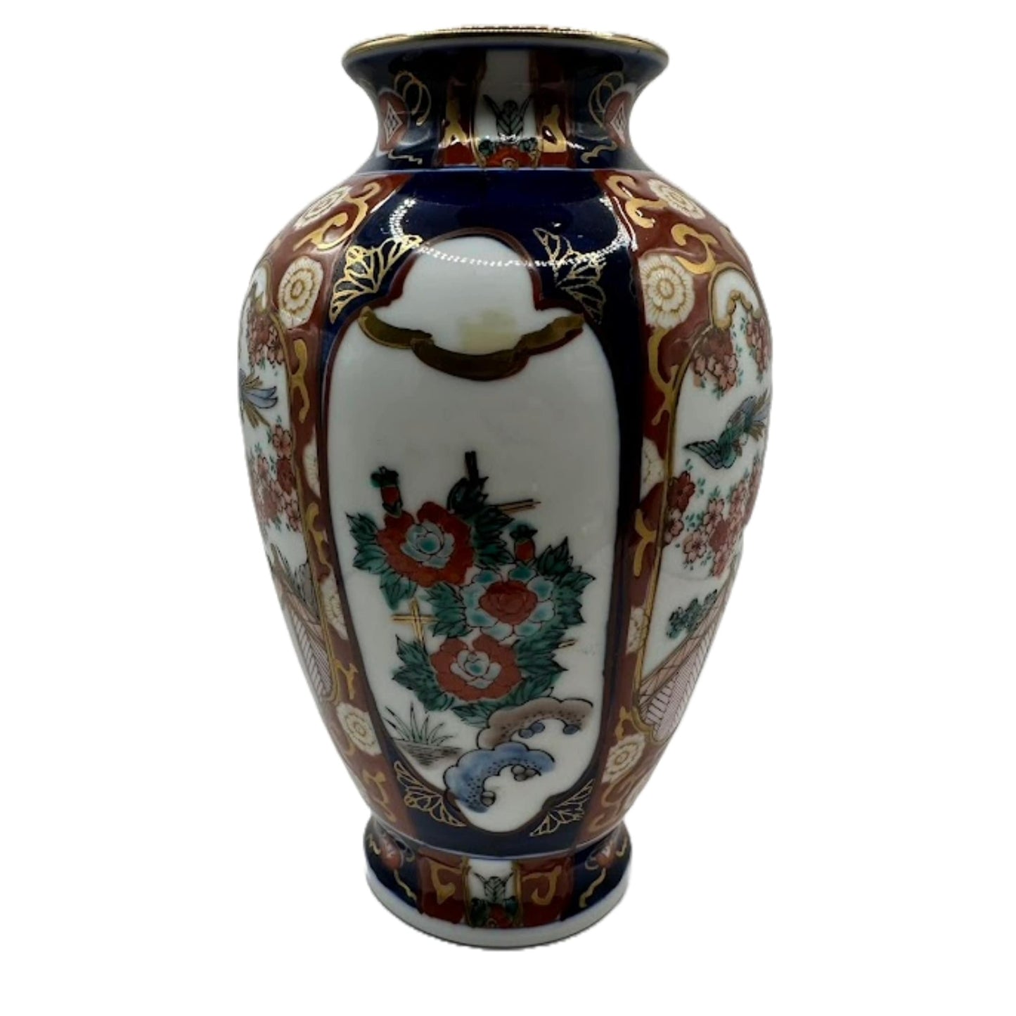 Set of 2 Imari Gold Hand-Painted Vases – Japanese Splendor in Gold and Blue