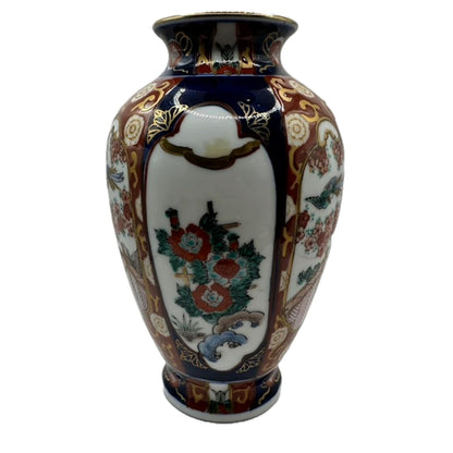 Set of 2 Imari Gold Hand-Painted Vases – Japanese Splendor in Gold and Blue