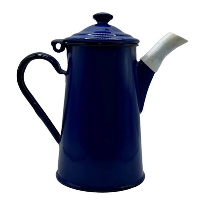 A beautiful set of blue enamel teapots (1930s - Vintage) - Eye-catcher - Made in the Netherlands - Antique - Free Shipping