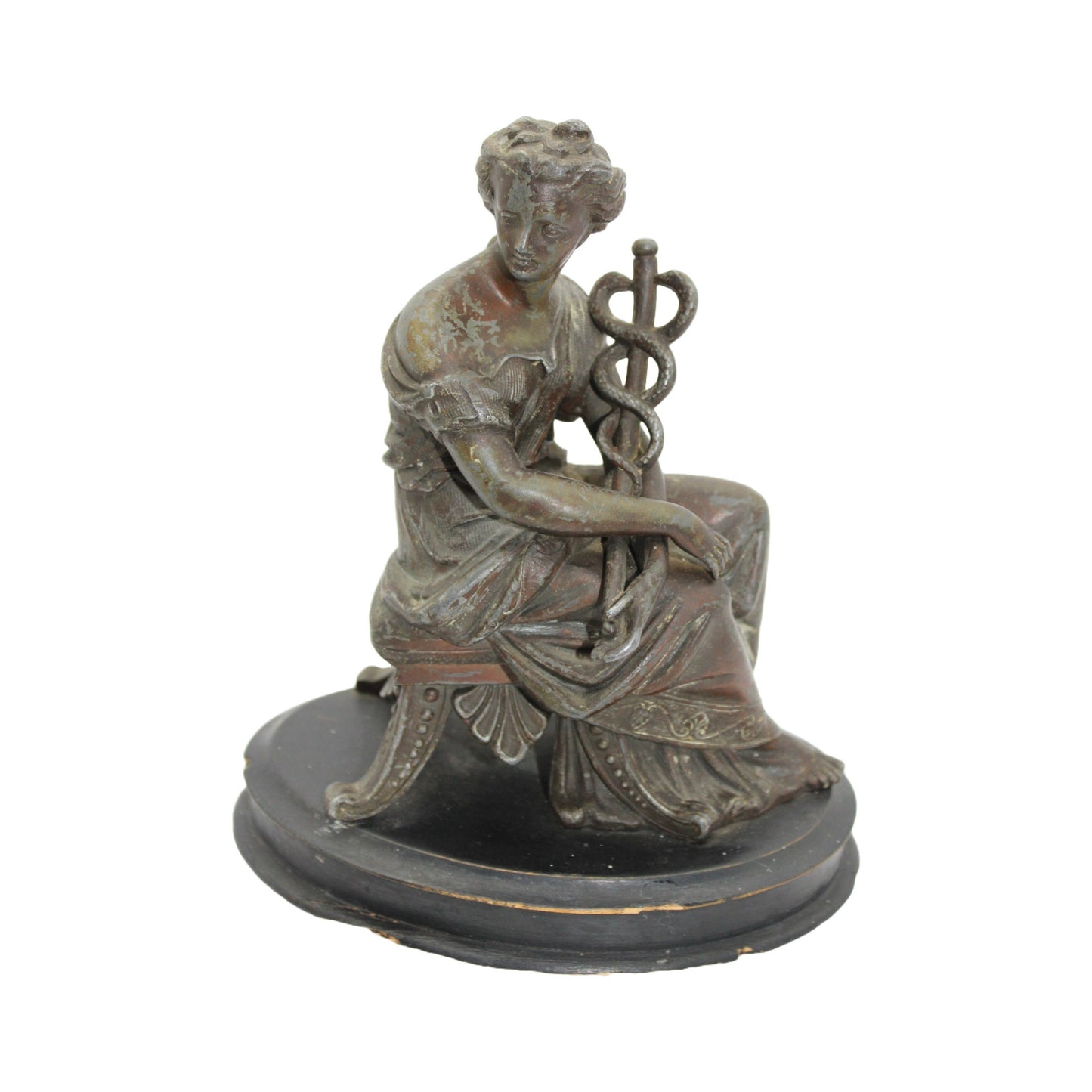 Enchanting Statue of Woman with Caduceus - A Piece of Greek Mythology in Your Home - Hermes - Free shipping - Art - Interior design