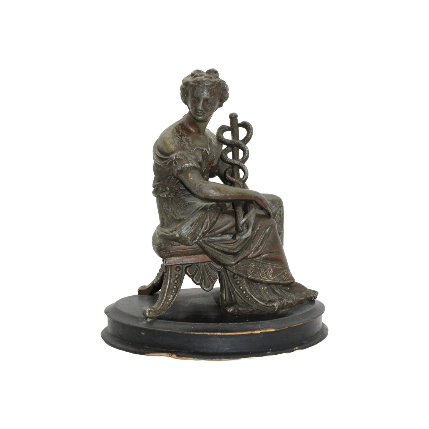 Enchanting Statue of Woman with Caduceus - A Piece of Greek Mythology in Your Home - Hermes - Free shipping - Art - Interior design