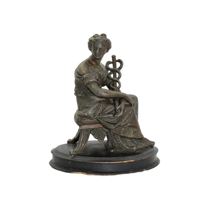 Enchanting Statue of Woman with Caduceus - A Piece of Greek Mythology in Your Home - Hermes - Free shipping - Art - Interior design
