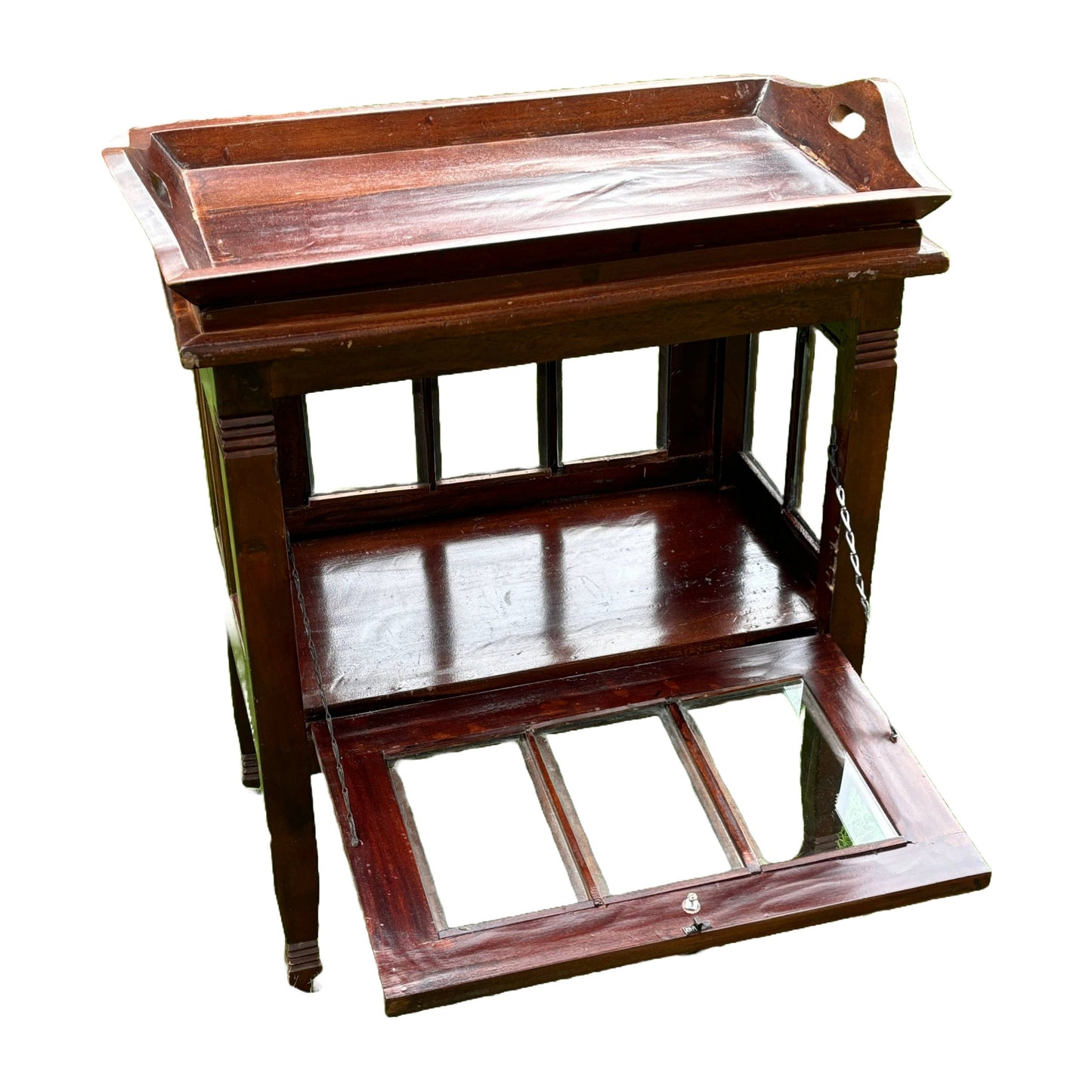 Uniek Vintage Theekastje met Afneembaar Dienblad - Een Charmant Cadeau!