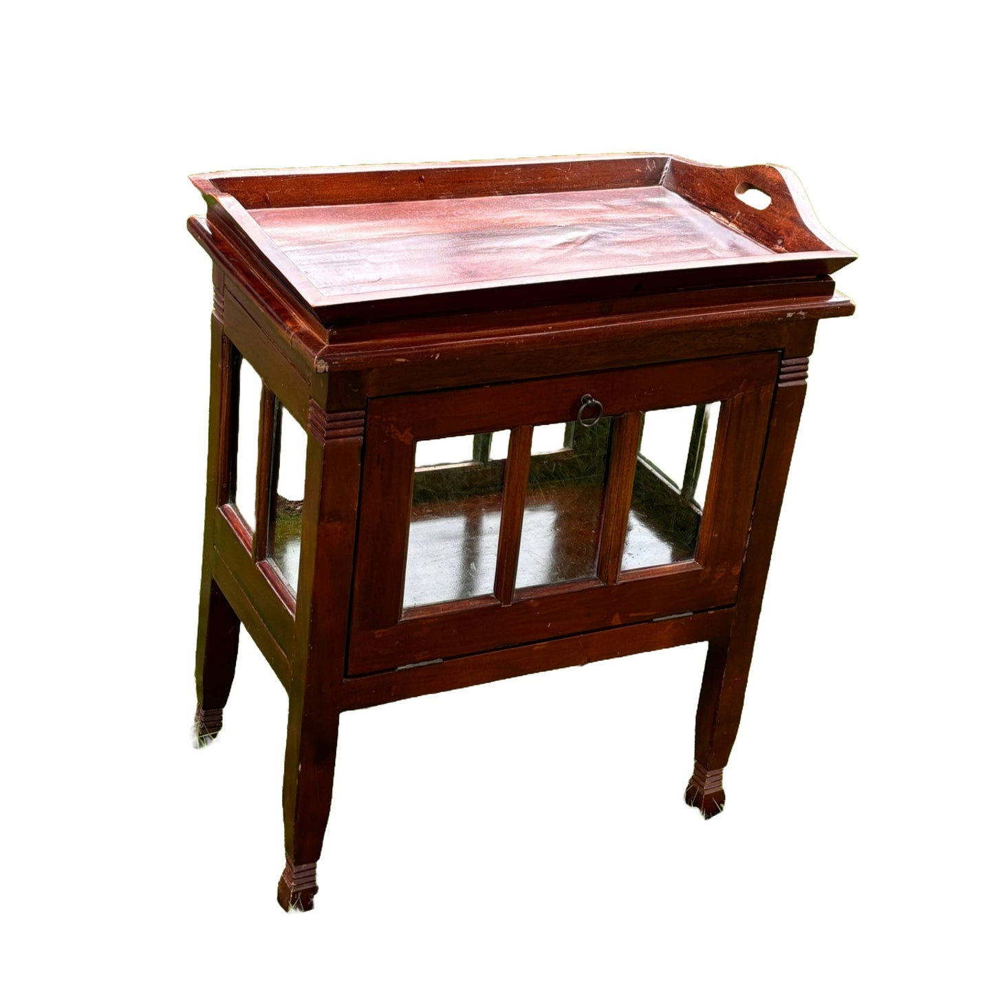 Uniek Vintage Theekastje met Afneembaar Dienblad - Een Charmant Cadeau!