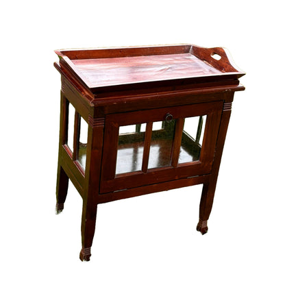 Uniek Vintage Theekastje met Afneembaar Dienblad - Een Charmant Cadeau!
