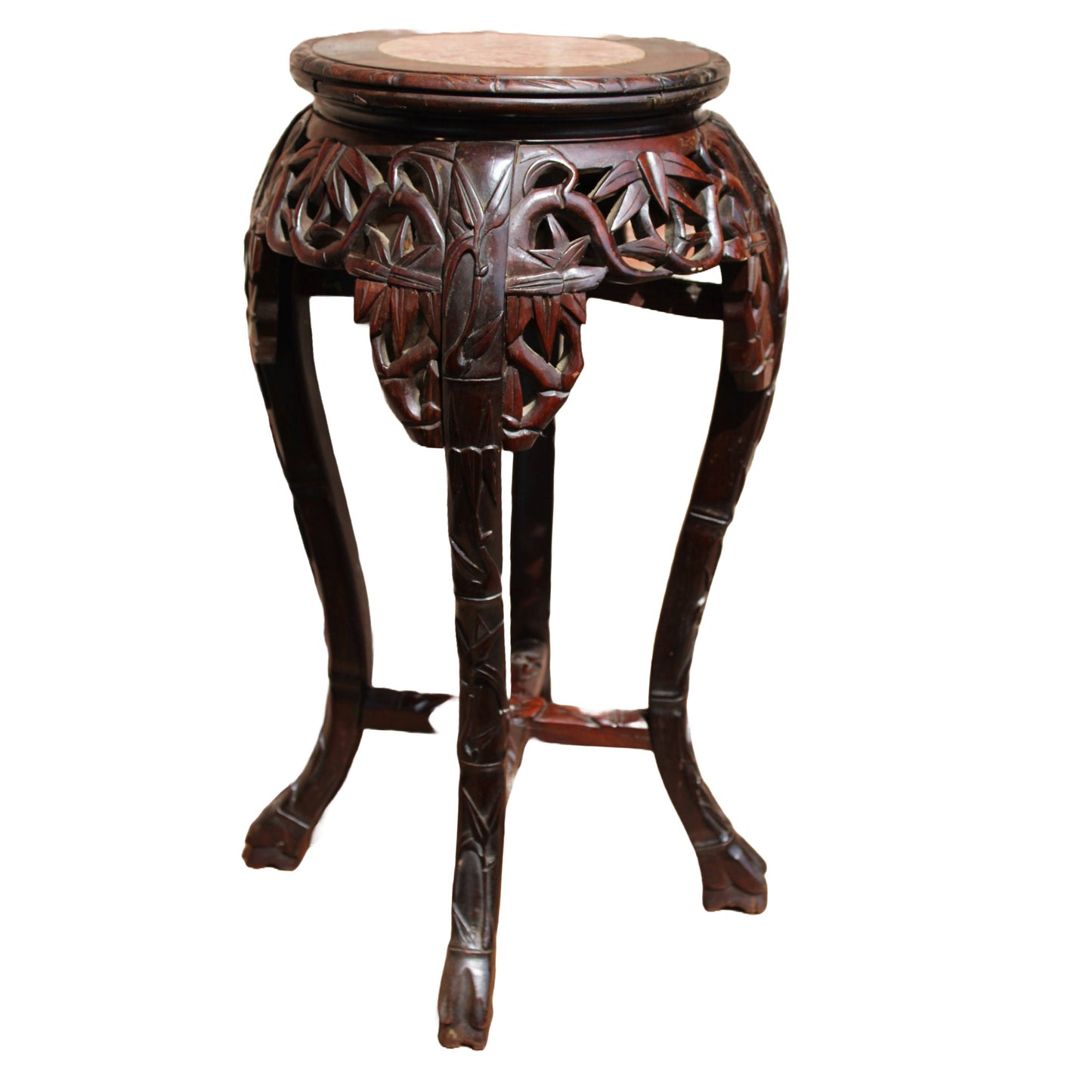 Free Shipping & Beautiful Gift: Beautiful Antique Indo-Chinese Plant Table or Side Table with Marble Inlay!
