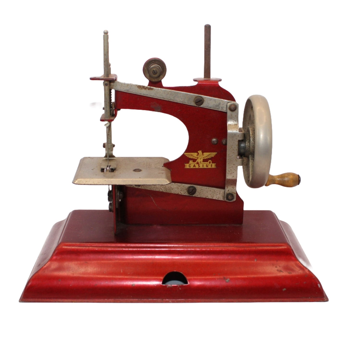 Zeldzame Casige Kindernaaimachine in Donkerrood - Vintage, Goede Staat - Collectors Item - Gratis Verzending - Singer