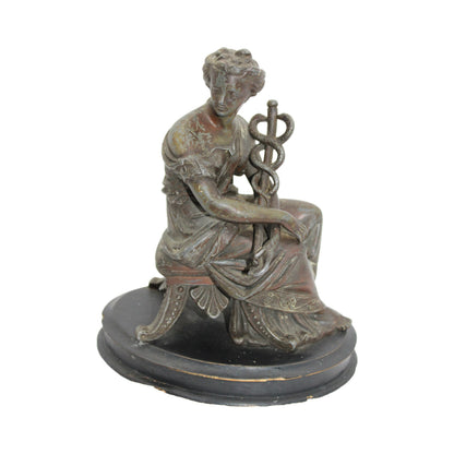 Enchanting Statue of Woman with Caduceus - A Piece of Greek Mythology in Your Home - Hermes - Free shipping - Art - Interior design
