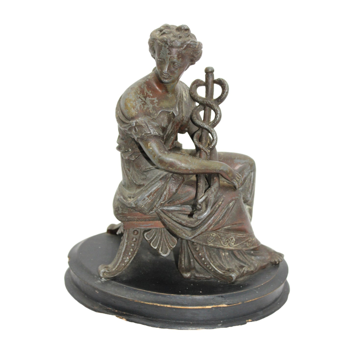 Enchanting Statue of Woman with Caduceus - A Piece of Greek Mythology in Your Home - Hermes - Free shipping - Art - Interior design