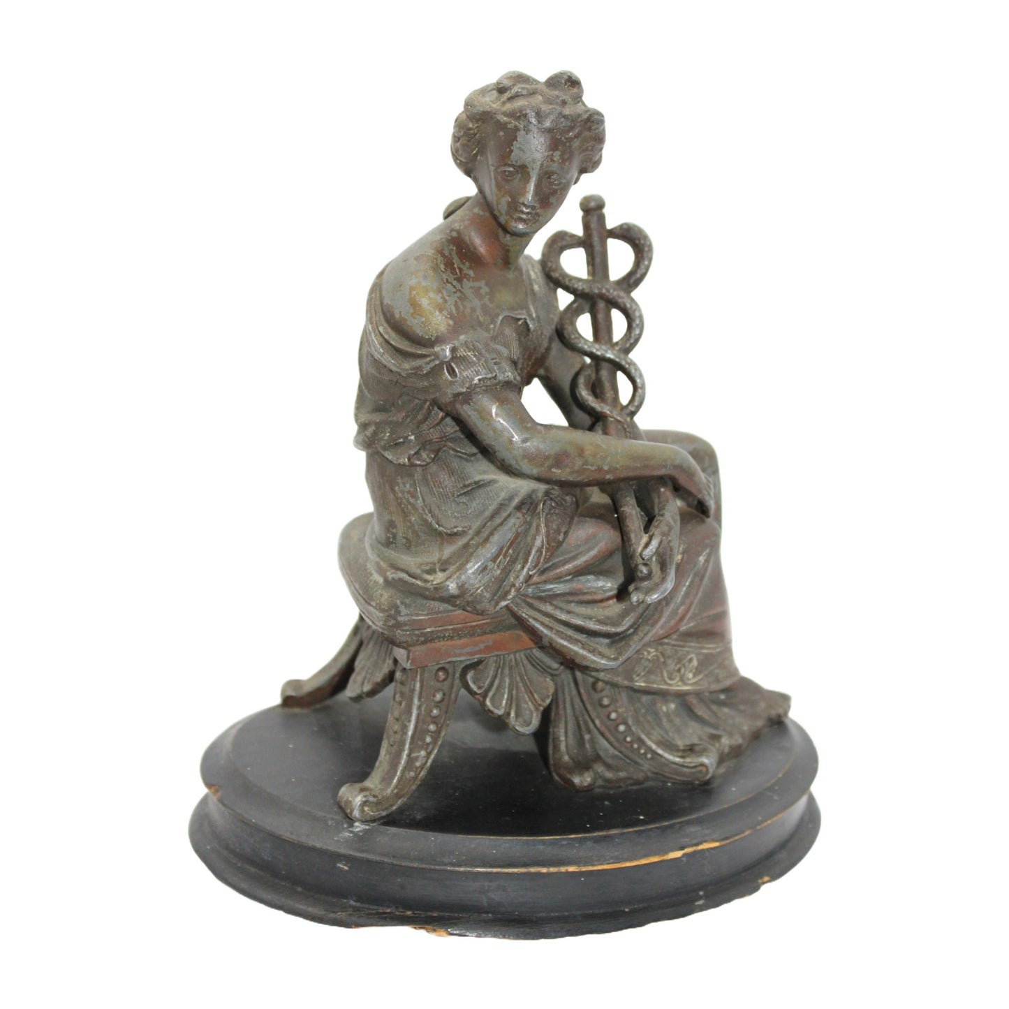 Enchanting Statue of Woman with Caduceus - A Piece of Greek Mythology in Your Home - Hermes - Free shipping - Art - Interior design