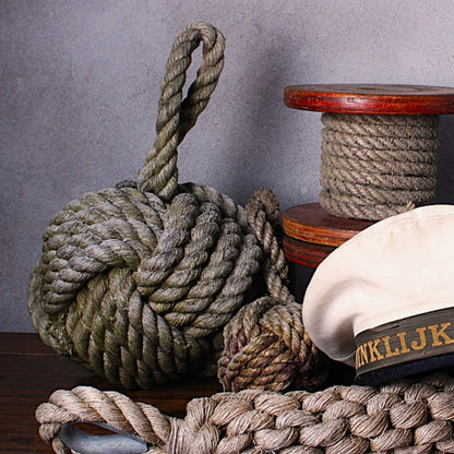 Authentiek Scheepvaarts Keesje met Turkse Knoop - Groot Formaat, Diameter 8 cm - Gratis Verzending - Decoratief - Home Decoration