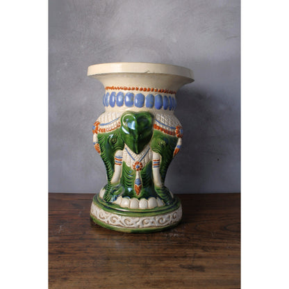 Unique Hand Painted XXL Ceramic Elephant Plant Stand - Hollywood Regency Style - Free Shipping - Home Decoration - Decoration