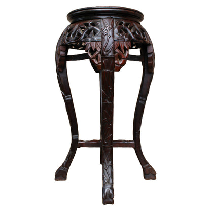 Free Shipping & Beautiful Gift: Beautiful Antique Indo-Chinese Plant Table or Side Table with Marble Inlay!