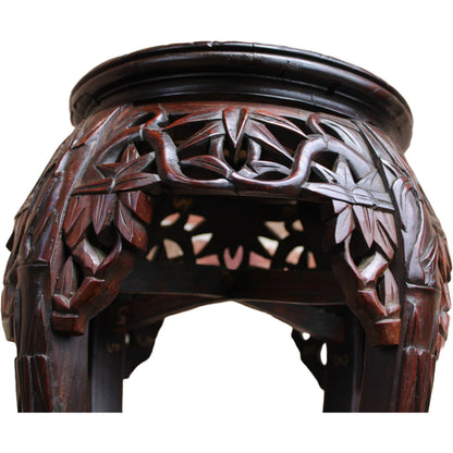 Free Shipping & Beautiful Gift: Beautiful Antique Indo-Chinese Plant Table or Side Table with Marble Inlay!