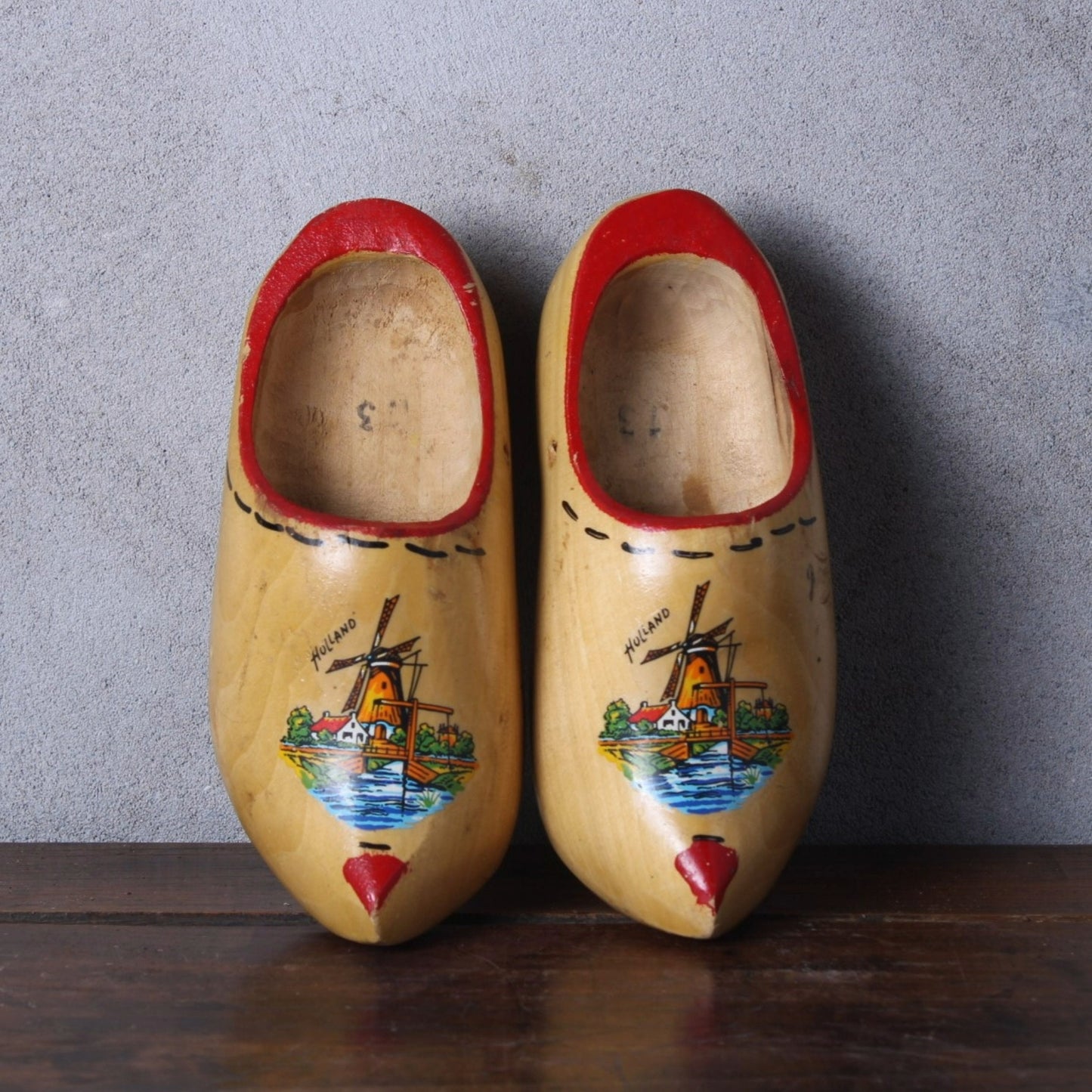 Authentieke Gebruikte Nederlandse Kinderklompen (Maat 3) met Traditionele Molenprent - Gratis verzending - Decoratie - Home Decoration
