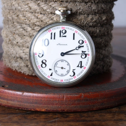 Vintage Sovjet-zakhorloge "Molnija Locomotief" 1992 - Perfecte Werkende Staat - Gratis Verzending - Perfect cadeau - Verzamelobject