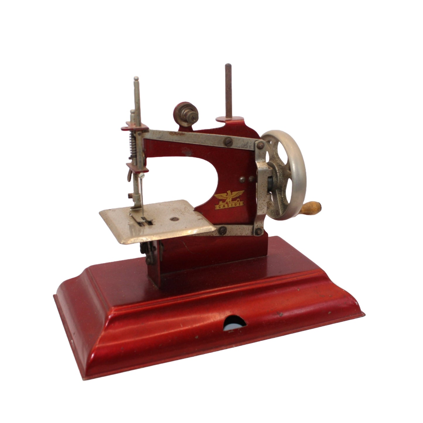 Zeldzame Casige Kindernaaimachine in Donkerrood - Vintage, Goede Staat - Collectors Item - Gratis Verzending - Singer