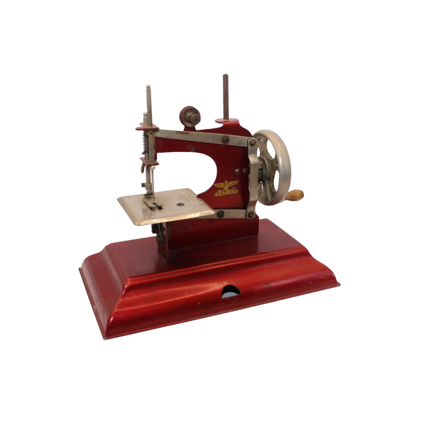 Zeldzame Casige Kindernaaimachine in Donkerrood - Vintage, Goede Staat - Collectors Item - Gratis Verzending - Singer
