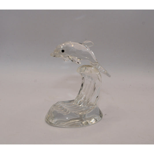 Elegante Kistral Kristallen Dolfijn Beeld - 18 cm Hoog - Schitterend Collectorsitem