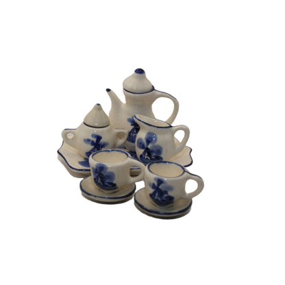 Beautiful Delft Blue Miniature Doll Service - A Piece of Dutch Tradition! - Free Shipping