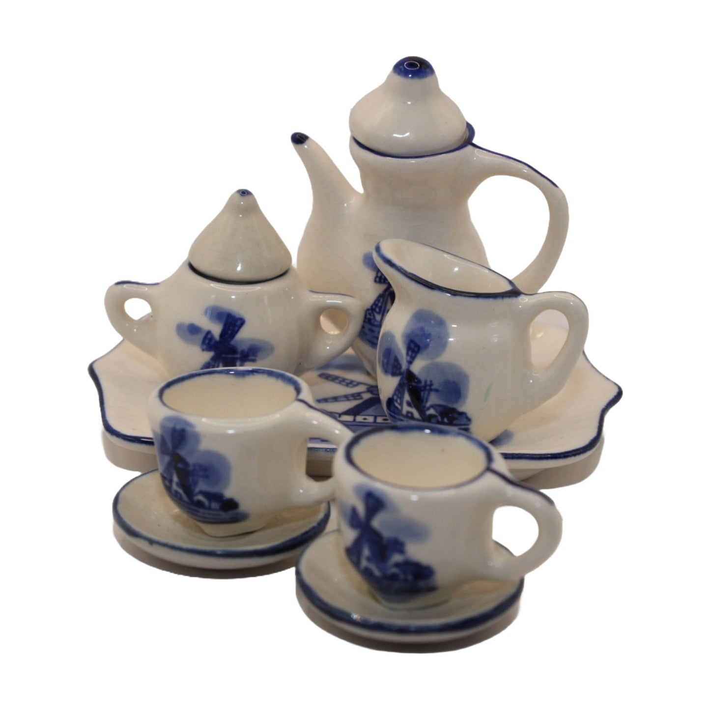 Beautiful Delft Blue Miniature Doll Service - A Piece of Dutch Tradition! - Free Shipping