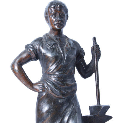 Le Forgeron - Prachtige Handgemaakte Antieke Bronzen Sculptuur - Gratis Verzending - De Smid - Arbeiderskunst - Socialisme - antiek - kunst
