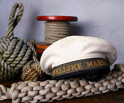 Unieke Nederlandse Koninklijke Marine Pet - Vintage uit de Jaren '40 - Een Historisch Verzamelobject - Prachtig cadeau - Gratis Verzending