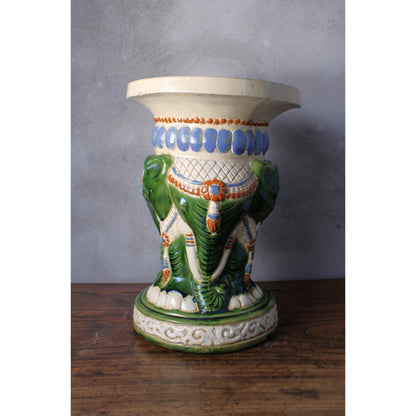 Unique Hand Painted XXL Ceramic Elephant Plant Stand - Hollywood Regency Style - Free Shipping - Home Decoration - Decoration