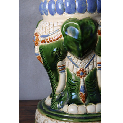 Unique Hand Painted XXL Ceramic Elephant Plant Stand - Hollywood Regency Style - Free Shipping - Home Decoration - Decoration