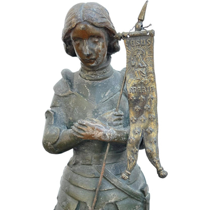 Jeanne dArc - Beautiful Bronze Sculpture by D. Saudinos Ritouret - Free Shipping - Religious Art - French History - Feminism