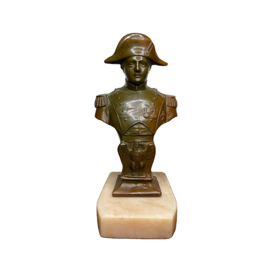 Buste van Napoléon Bonaparte - Signé Goyeau - 18 cm - Marmer, Spelter, Gepatineerd Brons Gratis verzending - Home Decoration - Vintage