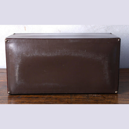 Vintage French Leather Box Shaped Handbag - Red Brown Leather - 70s - Free Shipping - Beauty Case - Suitcase - Briefcase - Stylish
