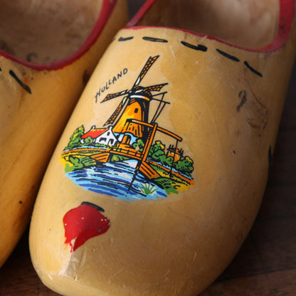 Authentieke Gebruikte Nederlandse Kinderklompen (Maat 3) met Traditionele Molenprent - Gratis verzending - Decoratie - Home Decoration