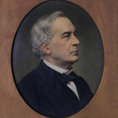 Set of 4 European Men's Portraits - 19th Century - Bach, Meyerbeer, Adolphe Thiers - Oil on Panel