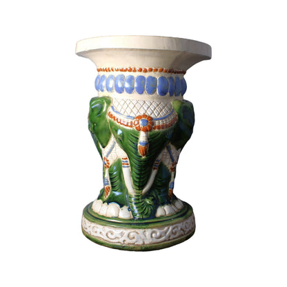 Unique Hand Painted XXL Ceramic Elephant Plant Stand - Hollywood Regency Style - Free Shipping - Home Decoration - Decoration