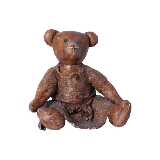 Bronze colored Teddy bear - Handmade in England - Sitting 23 cm - Free Shipping - Art - Unique - Leather teddy bear - Vintage Teddy bear