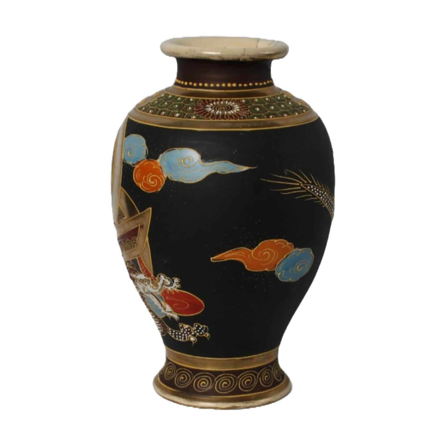 Hand-painted Japanese Vase - With Signs of Use - 20th Century Masterpiece - Free Shipping - Home Decoration