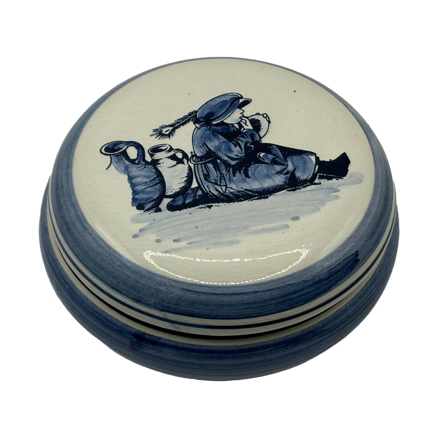 Prachtig Delfts Blauw Schaaltje met Traditioneel Design - Handgeschilderd - Perfecte Conditie - 6 cm Hoog, 13 cm Diameter  Gratis Verzending