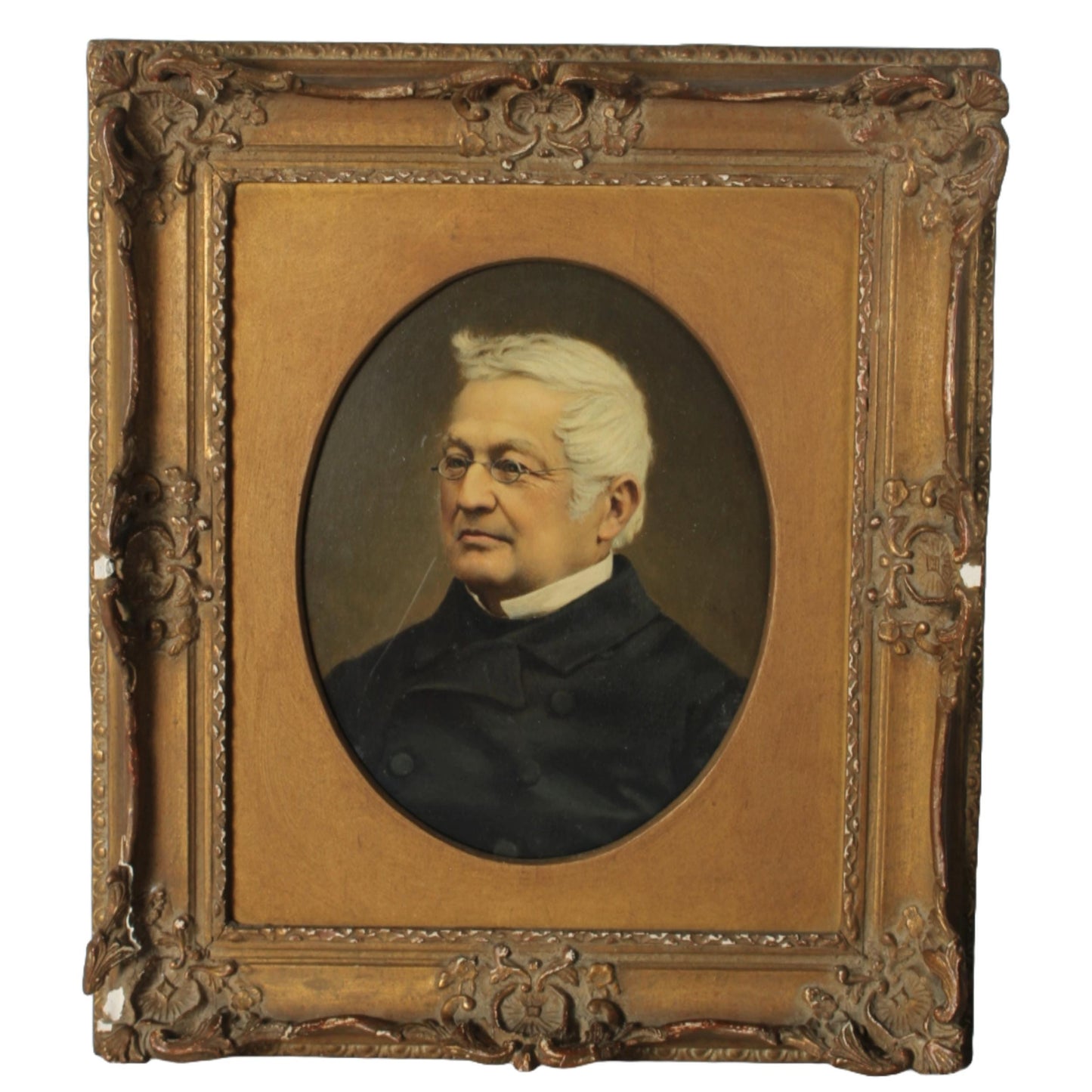 Set of 4 European Men's Portraits - 19th Century - Bach, Meyerbeer, Adolphe Thiers - Oil on Panel