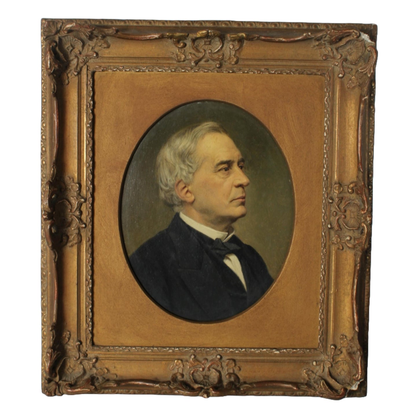 Set of 4 European Men's Portraits - 19th Century - Bach, Meyerbeer, Adolphe Thiers - Oil on Panel