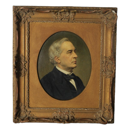 Set of 4 European Men's Portraits - 19th Century - Bach, Meyerbeer, Adolphe Thiers - Oil on Panel